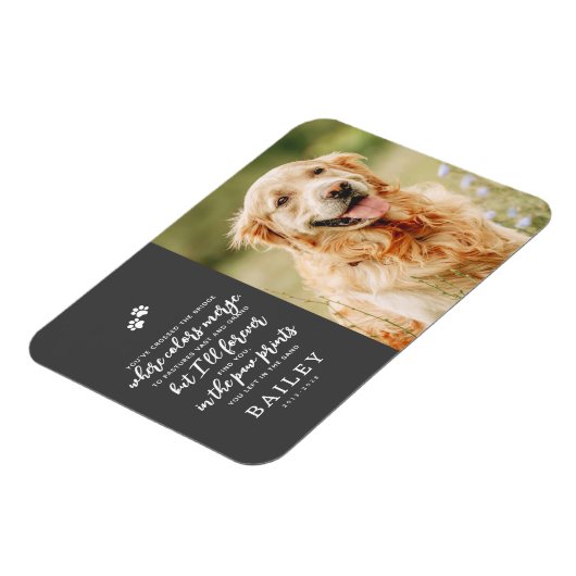 Huisdier Memorial Modern Eenvoudig Chique Gedicht  Magneet (Linkerzijde)