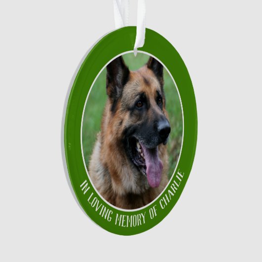 Huisdier memoriam, in liefdevolle herinnering aan  ornament (voorkant)