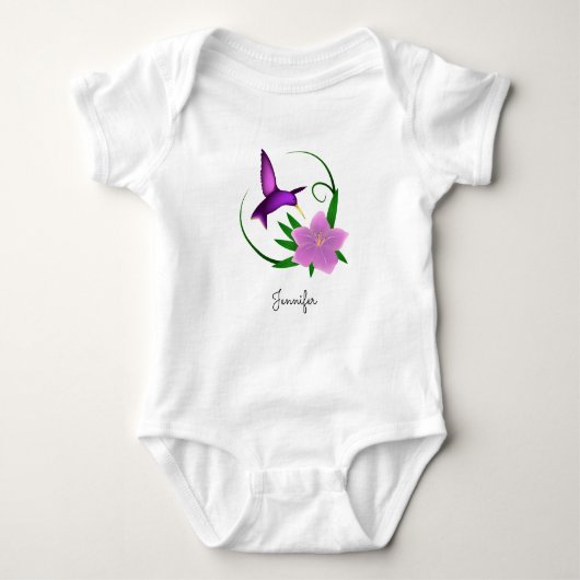 Huisdier met roze shirt voor baby's met bloemen (Voorkant)