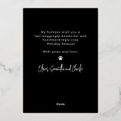 Huisdier Modern Hond Vrolijk Kerstmis Minimalistis Folie Feestdagenkaart (Achterkant)