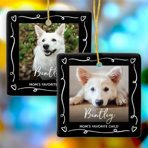 Huisdier Moeder 2 Foto Doodles Hart Favoriete Kind Keramisch Ornament
