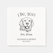 Huisdier naam Golden Retriever Tekening Hond Bruil Servet (Voorkant)