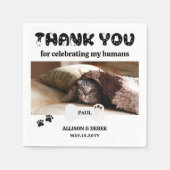 Huisdier Naam Hond Kat Aangepaste Foto Grappige Hu Servet (Voorkant)