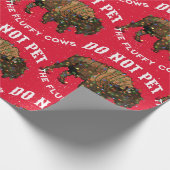 Huisdier niet de Fluffy Koeien Christmas Yellowsto Cadeaupapier (Hoek)