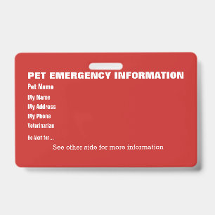 Huisdier Nood Informatiekaart v5 Badge