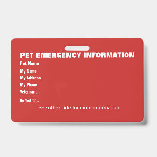 Huisdier Nood Informatiekaart v5 Badge