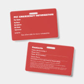 Huisdier Nood Informatiekaart v5 Badge (Voor- en achterkant)