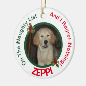 Huisdier Ondeugend Lijst Kerstmis Keramisch Ornament (Links)