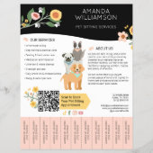 Huisdier Oppas Hond Kat Verzorging Service Afscheu Flyer (Voorkant)