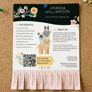 Huisdier Oppas Hond Kat Verzorging Service Afscheu Flyer
