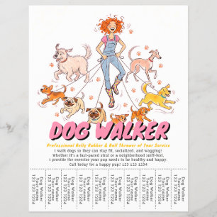 Huisdier Oppas Hond Wandelen Service Cute Aangepas Flyer