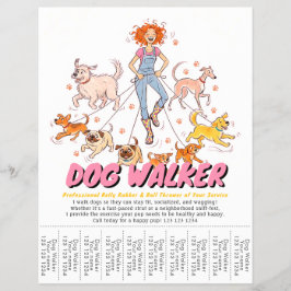 Huisdier Oppas Hond Wandelen Service Cute Aangepas Flyer