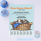 Huisdier Oppasser Persoonlijk Afscheurblad Flyer (Enkel)