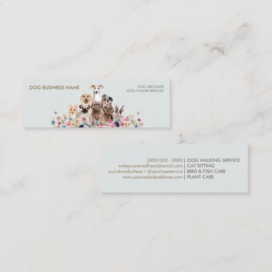 Huisdier Oppasser Walker hond huisdierverzorging p Mini Visitekaartje (Voorkant / Achterkant)