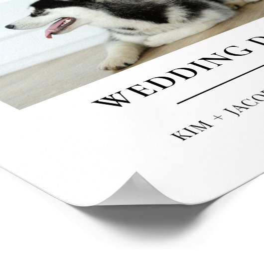 Huisdier ouders welkom minimalistische bruiloft poster (Hoek)