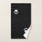 Huisdier Paw & Monogram op Zwarte Badhanddoek Set Bad Handdoek (Handdoek)