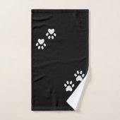 Huisdier Paws & Monogram op Zwarte Badhanddoek Set Bad Handdoek (Handdoek)