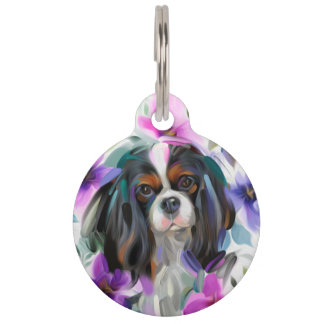 Huisdier Penning. | 'Anemone' Tricolor Cavalier Ar Huisdierpenning