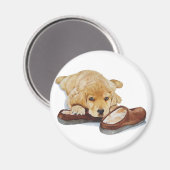 Huisdier portret schilderij schattig gouden retrei magneet (Voorkant / Achterkant)