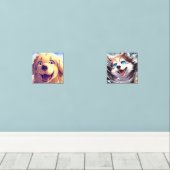  huisdier portret - Upload uw huisdier Muurkunst Sets (Houten vloer)