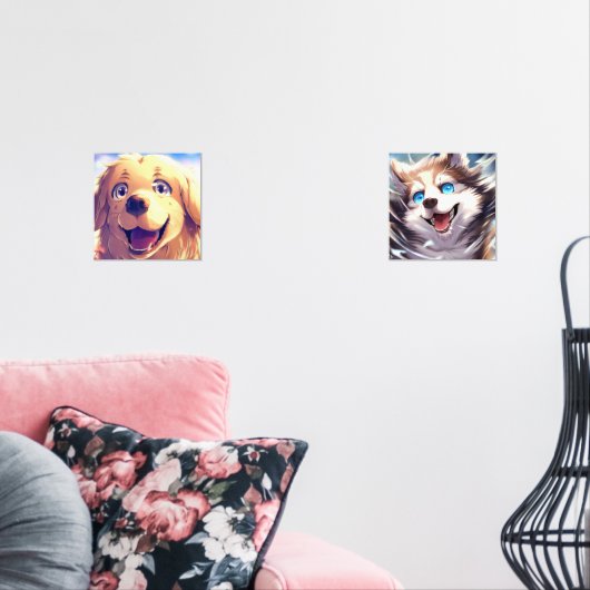 huisdier portret - Upload uw huisdier Muurkunst Sets (Woonkamer)