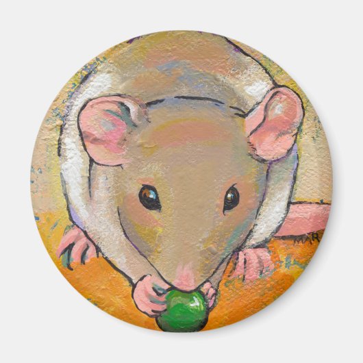 Huisdier rat schattige leuke kunst Cuteness met ee Magneet (Voorkant)