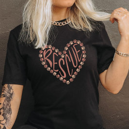 Huisdier Redding Pootafdruk Hart T-shirt - Roze po