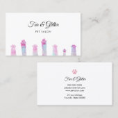 Huisdier salon pastel kleuren harige poten visitekaartje (Voorkant / Achterkant)