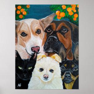 Huisdier Selfie Schilderij van Alfred Fox Poster