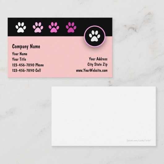 Huisdier Services Modern Paw Design Visitekaartje (Voorkant / Achterkant)