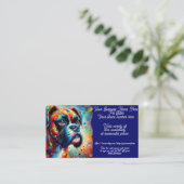 Huisdier Sitter Boxer Hond Pop Art Paint Splatter  Visitekaartje (Staand voorkant)