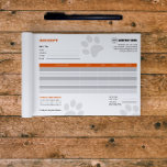 Huisdier Sitter Custom Receipt Notitieblok<br><div class="desc">Dit notitieblok is ideaal voor dierenoppassers en dierenverzorgers en combineert functionaliteit met gepersonaliseerde branding om uw dagelijkse activiteiten en klantinteracties te verbeteren.</div>