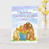 Huisdier Sitter Dank u Katten Honden Bloemen Kaart (Gele Bloem)