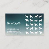 Huisdier Sitter Dog Silhouetten Modern Blauwgroen  Visitekaartje (Achterkant)