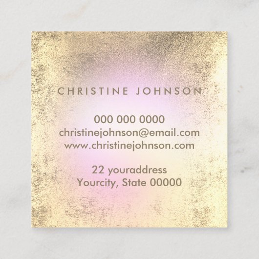 huisdier sitter FAUX folie roze poot print logo Vierkante Visitekaartje (Achterkant)