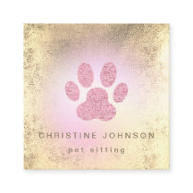 huisdier sitter FAUX folie roze poot print logo