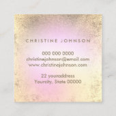 Huisdier sitter gesimuleerde glitter poot vierkante visitekaartje (Achterkant)