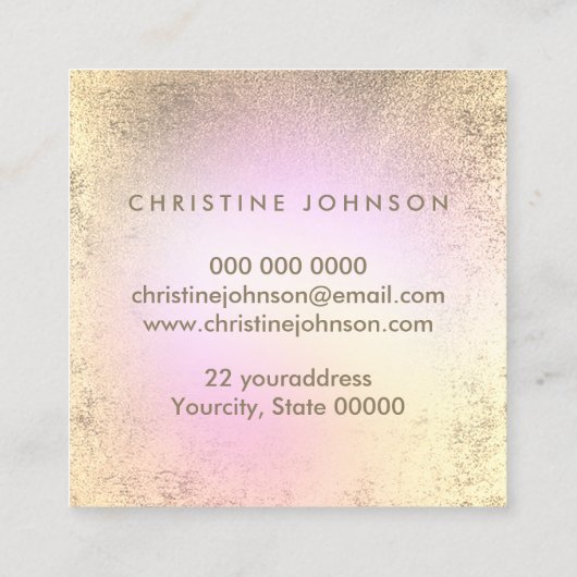 Huisdier sitter gesimuleerde glitter poot vierkante visitekaartje (Achterkant)