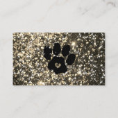 Huisdier Sitter Grooming Glitter goud Zwarte Hond  Visitekaartje (Achterkant)