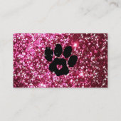 Huisdier Sitter Grooming Glitter Roze Zwarte Hond Visitekaartje (Achterkant)