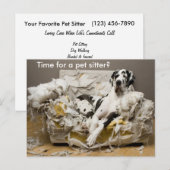 Huisdier Sitter Grote Deen op Kauwbank Briefkaart (Voorkant / Achterkant)