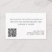 Huisdier Sitter Hond Walker Hond Grooming Huis Zit Visitekaartje (Achterkant)