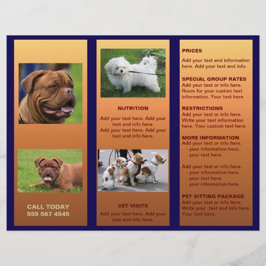 Huisdier Sitter Hond Walker 🐾 Trifold Brochure (Achterkant)