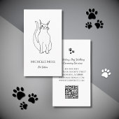 Huisdier Sitter QR code Schattige Winking Cat Zwar Visitekaartje