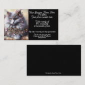 Huisdier Sitter Whimsical Grey Kitty Cat Sieraden Visitekaartje (Voorkant / Achterkant)