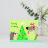 Huisdier Sitters Vakantie Groeten Feestdagenkaart (Staand voorkant)