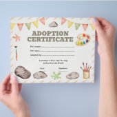 Huisdier stenen adoptie certificaat bewerkbaar flyer (Hand)