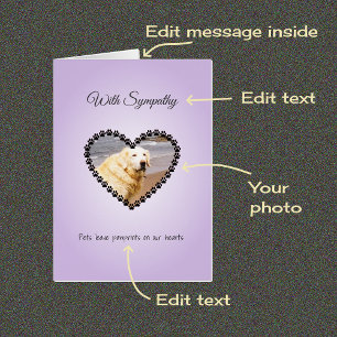 Huisdier sympathie aangepaste foto en tekstkaart