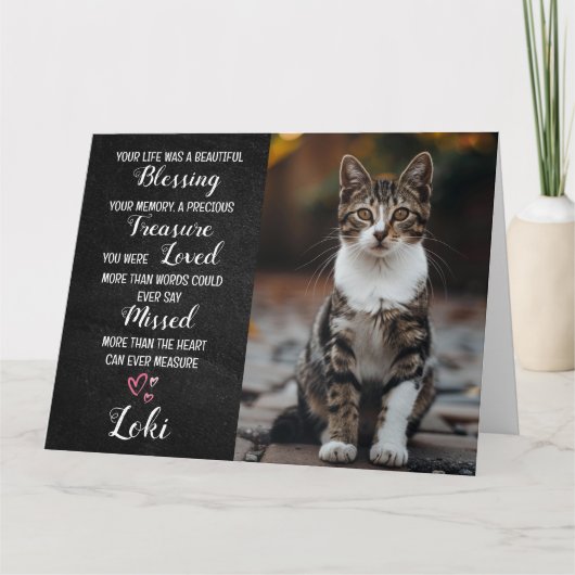 Huisdier Sympathie Gepersonaliseerde Foto Kat Verl Kaart (Voorkant)