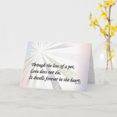 Huisdier sympathie herdenkingskaart kaart (Gele Bloem)